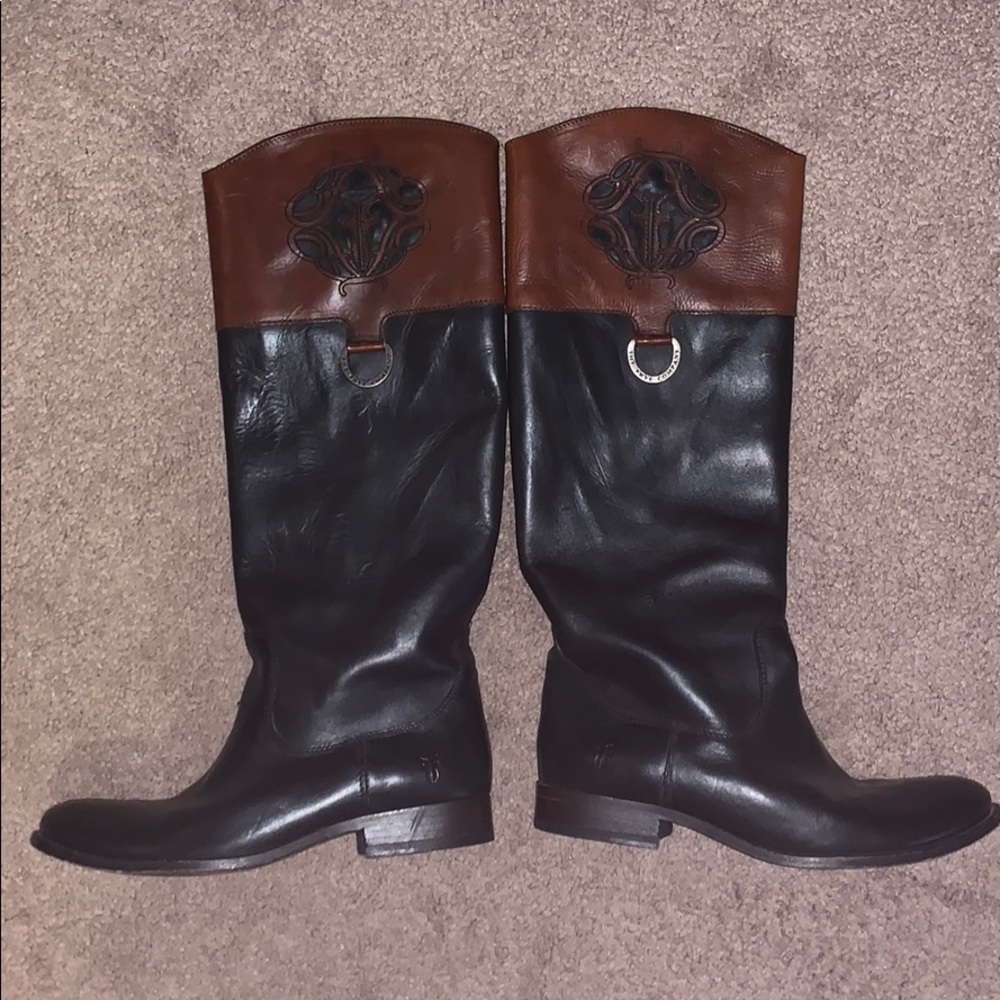 Frye Melissa Monogram Logo Riding Boot